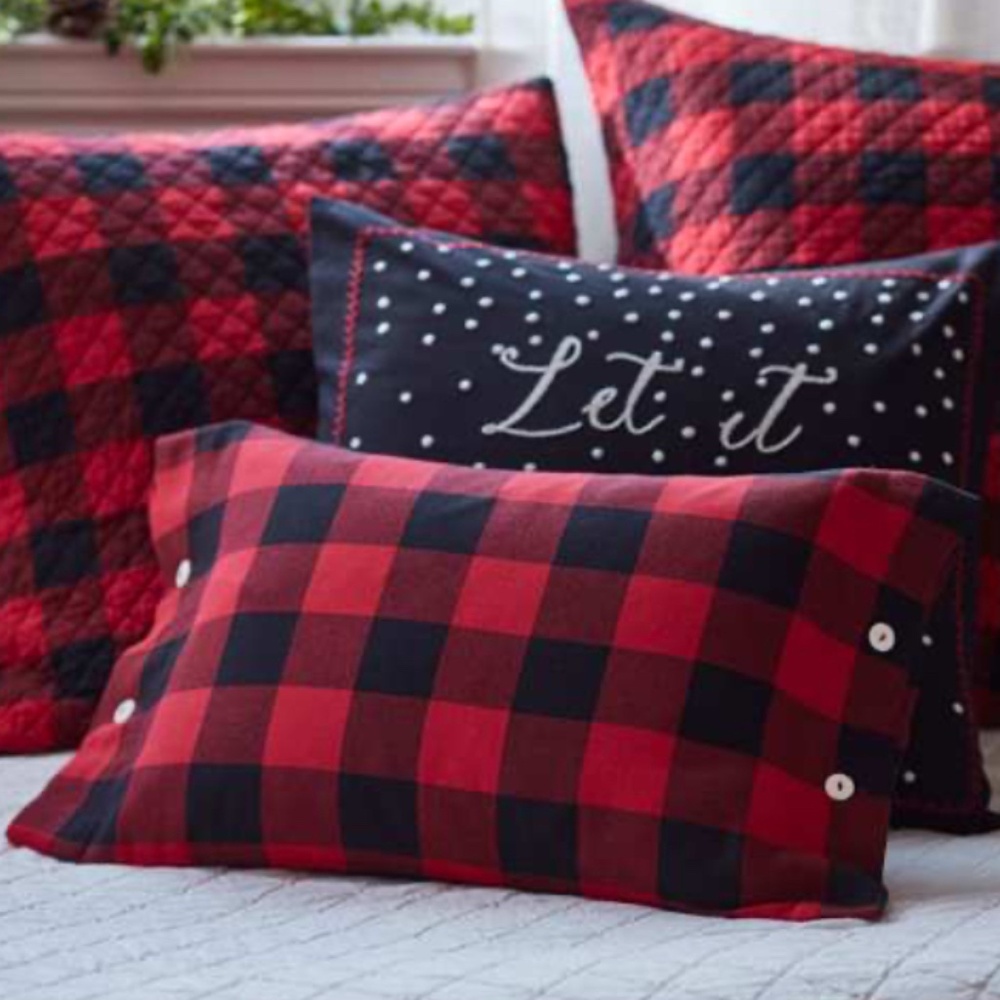 Taylor Linens Parker Red Boudoir Pillow